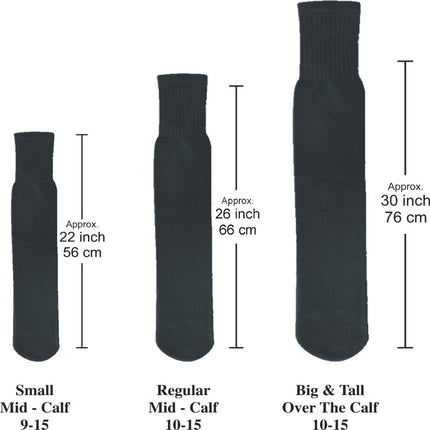 6 Pairs Pack Men's Athletic Tube Socks Running Sports "OVER THE CALF" Full Cushioned Premium Soft Cotton
