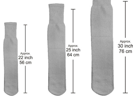 WOMEN'S COTTON TUBE SOCKS, REFEREE STYLE, SIZE 9-15 SOLID GREY