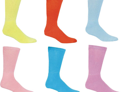 Diamond Star Diabetic Socks Combed Cotton Women's Crew Socks Health Circulatory Physicians Approved Non Binding Top 6 Pack 9-11 Mixed Color