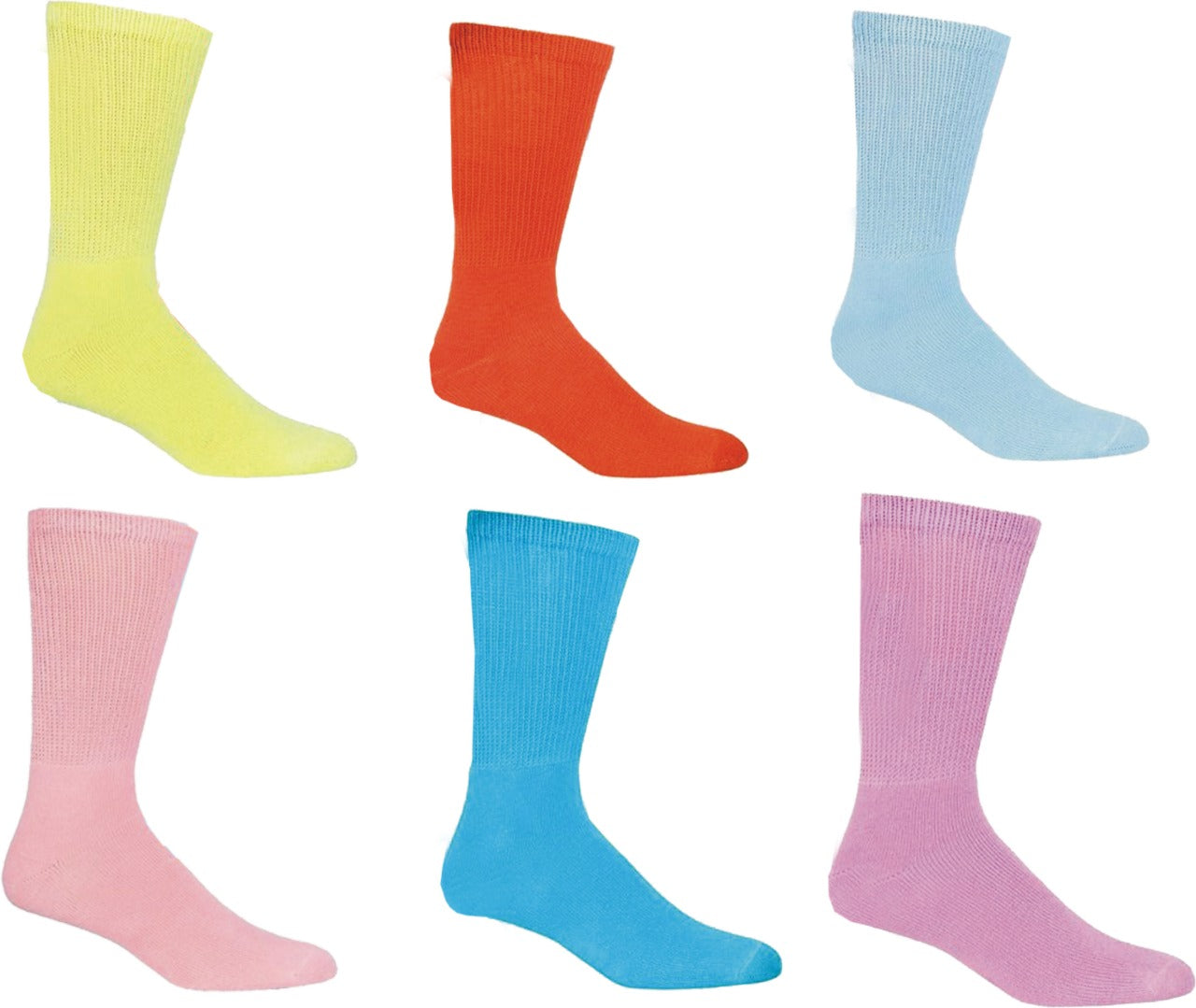 Diamond Star Diabetic Socks Combed Cotton Women's Crew Socks Health Circulatory Physicians Approved Non Binding Top 6 Pack 9-11 Mixed Color