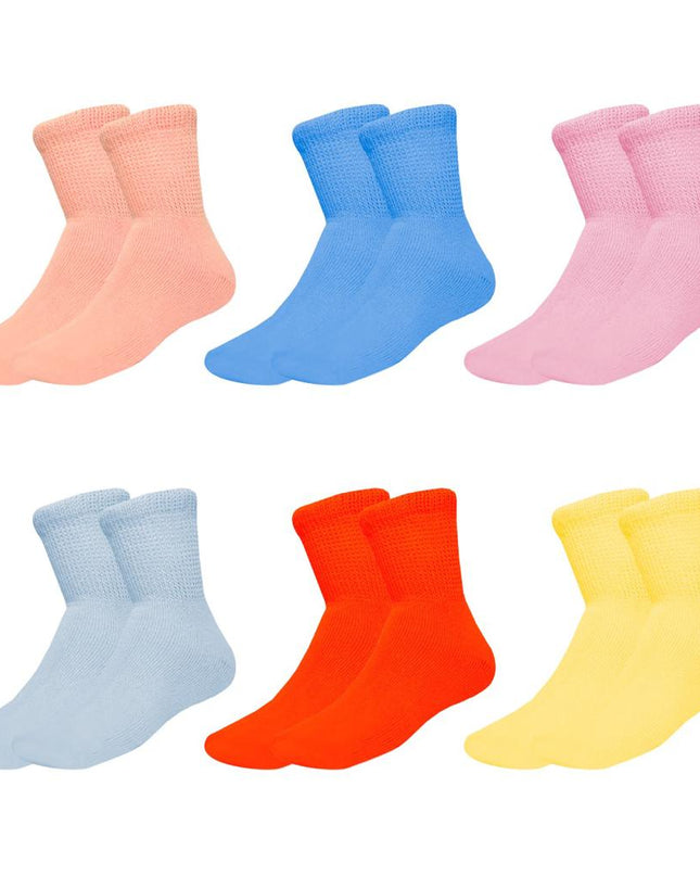 Diamond Star Diabetic Socks Combed Cotton Women's Ankle Socks Health Circulatory Physicians Approved Non Binding Top 6 Pack 9-11 Mixed Color