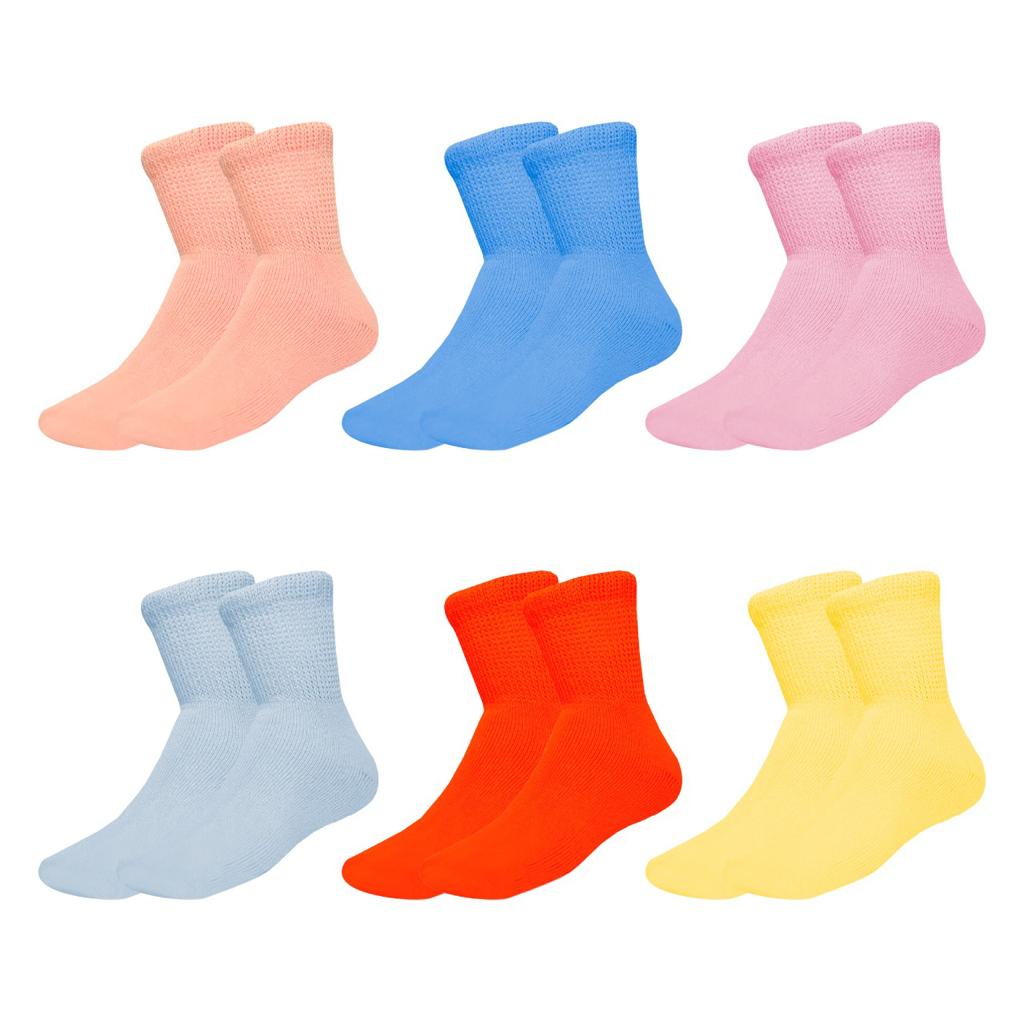 Diamond Star Diabetic Socks Combed Cotton Women's Ankle Socks Health Circulatory Physicians Approved Non Binding Top 6 Pack 9-11 Mixed Color