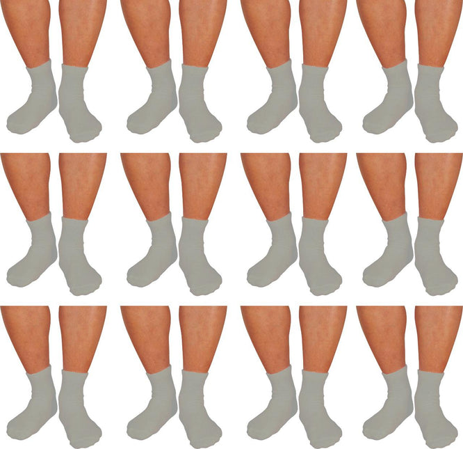 12 PAIRS PACK DIABETIC SOCKS FOR MEN WOMEN NON-BINDING DOCTOR APPROVED ANKLE SOCKS WHITE , BLACK , GREY COLORS