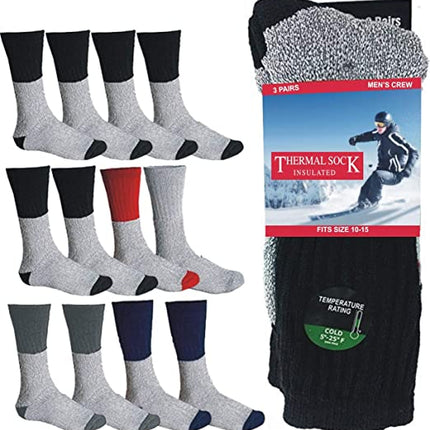 12 Pairs pack Men's Ultra Warm Thermal Winter Socks Thick Boot Socks , Size 10-15