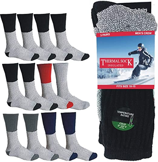 12 Pairs pack Men's Ultra Warm Thermal Winter Socks Thick Boot Socks , Size 10-15