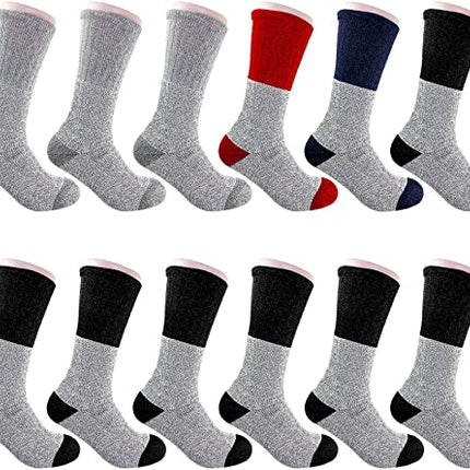 12 Pairs pack Men's Ultra Warm Thermal Winter Socks Thick Boot Socks , Size 10-15