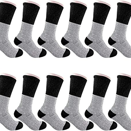 12 Pairs pack Men's Ultra Warm Thermal Winter Socks Thick Boot Socks , Size 10-15