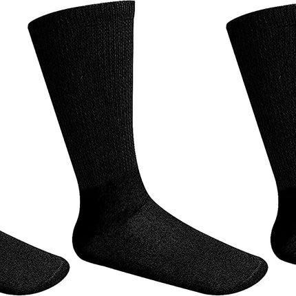 Comfort Doctor Approved Diabetic Crew Socks, Non-Binding Circulatory Cotton Cushion Crew Socks For Men’s Women’s 3-Pairs Socks Size 13-15