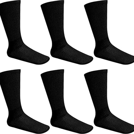 Diabetic Crew Socks Comfort Doctor Approved Non-Binding Circulatory Cotton Cushion For Men’s Women’s 6-Pairs Size
