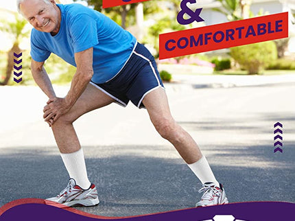 Diamond Star Diabetic Socks For Men Women Non-Binding Doctor Approved Diabetic Crew Socks White 6 Pairs Size 13-15
