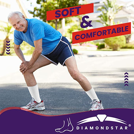 Diamond Star Diabetic Socks For Men Women Non-Binding Doctor Approved Diabetic Crew Socks Grey 12 Pairs