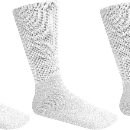 Diabetic Crew Socks Comfort Doctor Approved Non-Binding Circulatory Cotton Cushion Diabetic Socks For Men’s Women’s 3-Pairs Socks Size 10-13