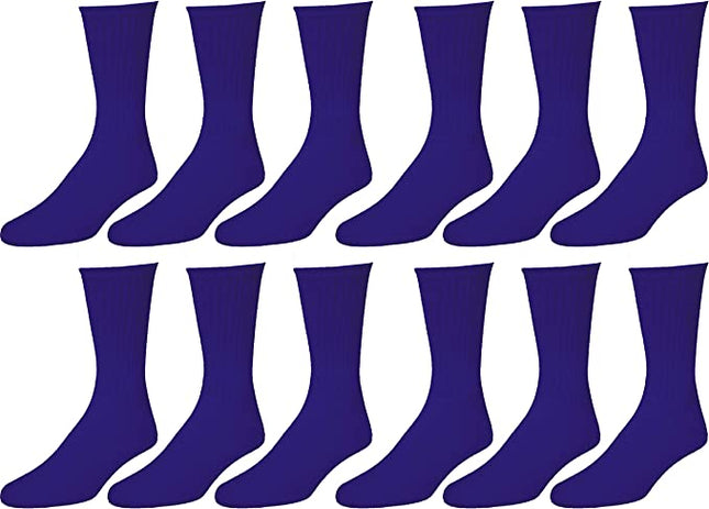 Men’s Casual Cotton Crew Socks for All Purpose Work Sports Athletic Moisture Wicking 12 Pairs Size 9-11, 10-13