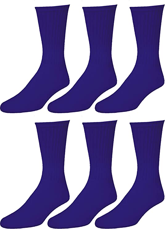 Men’s Casual Cotton Crew Socks for All Purpose Work Sports Athletic Moisture Wicking 12 Pairs Size 9-11, 10-13