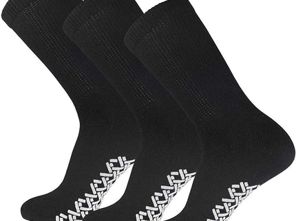 12 Pairs pack Men's & Women's Diabetic Loos Top Therapeutic Anti Slip Non Skid Gripper Soft Cotton Full Cushioned Crew Socks