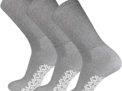 12 Pairs pack Men's & Women's Diabetic Loos Top Therapeutic Anti Slip Non Skid Gripper Soft Cotton Full Cushioned Crew Socks