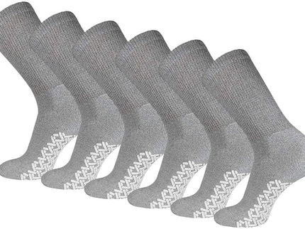 12 Pairs pack Men's & Women's Diabetic Loos Top Therapeutic Anti Slip Non Skid Gripper Soft Cotton Full Cushioned Crew Socks