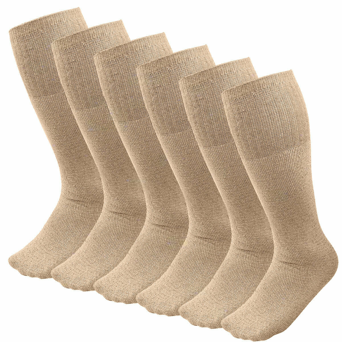 6 Pairs Pack Men's Athletic Tube Socks Running Sports "OVER THE CALF" Full Cushioned Premium Soft Cotton