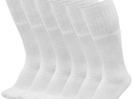 6 Pairs Pack Men's Athletic Tube Socks Running Sports "OVER THE CALF" Full Cushioned Premium Soft Cotton