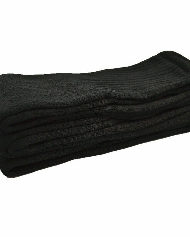 WOMEN'S COTTON TUBE SOCKS, REFEREE STYLE, SIZE 9-15 SOLID BLACK