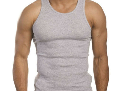 6 Packs Men's 100% Cotton Tank Top A-Shirt Undershirt Ribbed Black White Gray