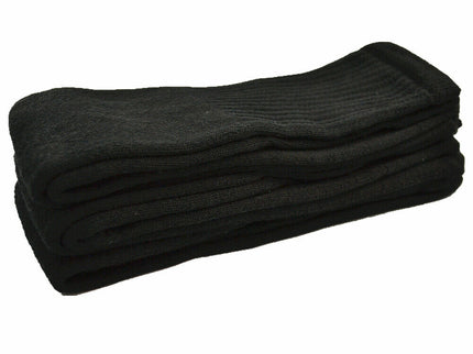 WOMEN'S COTTON TUBE SOCKS, REFEREE STYLE, SIZE 9-15 SOLID BLACK
