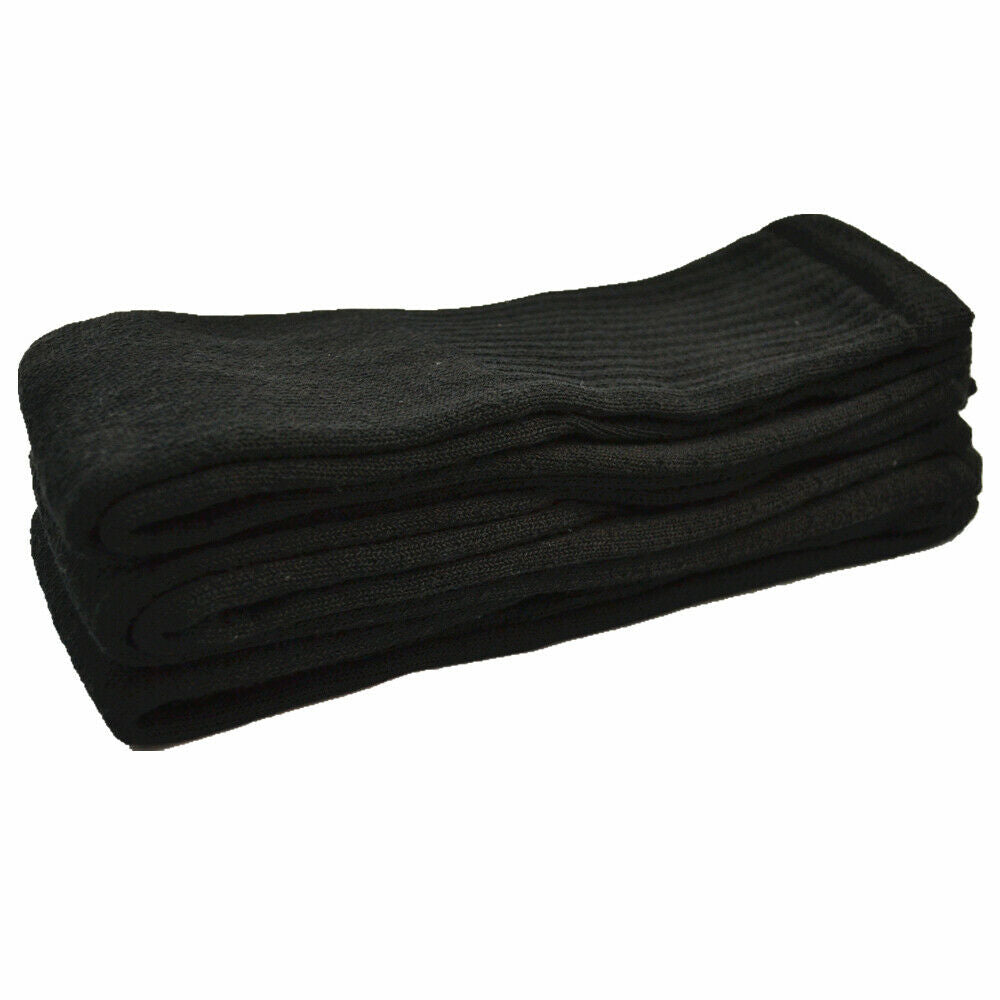 WOMEN'S COTTON TUBE SOCKS, REFEREE STYLE, SIZE 9-15 SOLID BLACK