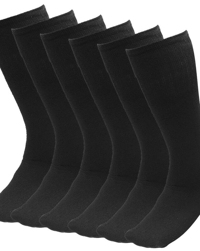 6 Pairs Pack Men's Athletic Tube Socks Running Sports "OVER THE CALF" Full Cushioned Premium Soft Cotton
