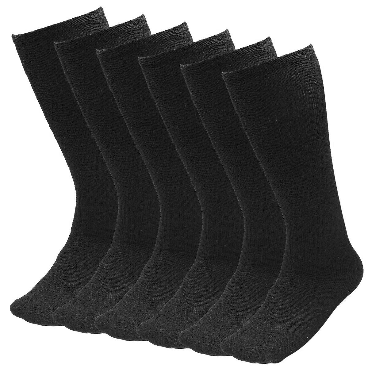 6 Pairs Pack Men's Athletic Tube Socks Running Sports "OVER THE CALF" Full Cushioned Premium Soft Cotton