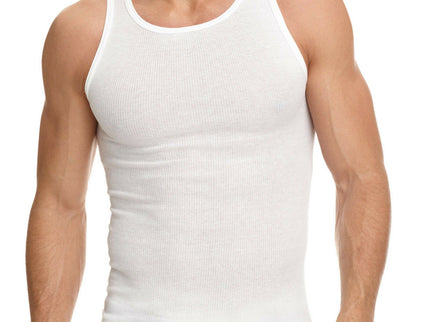 6 Packs Men's 100% Cotton Tank Top A-Shirt Undershirt Ribbed Black White Gray