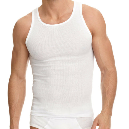 6 Packs Men's 100% Cotton Tank Top A-Shirt Undershirt Ribbed Black White Gray