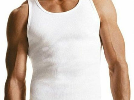 6 Packs Men's 100% Cotton Tank Top A-Shirt Undershirt Ribbed Black White Gray