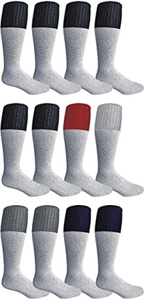 12 Pairs Pack Heavy Duty Thermal TUBE Winter Socks Ultra Warm Thick Boot Socks Fits Size 9-15 Men;s / Women;s