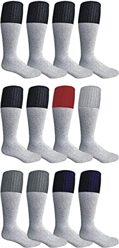 12 Pairs Pack Heavy Duty Thermal TUBE Winter Socks Ultra Warm Thick Boot Socks Fits Size 9-15 Men;s / Women;s