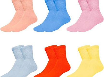 Compression Diabetic Socks Womens, for Neuropathy Pain, Cotton Premium Non-Binding Crew&Ankle Socks 9-11(6Pairs)