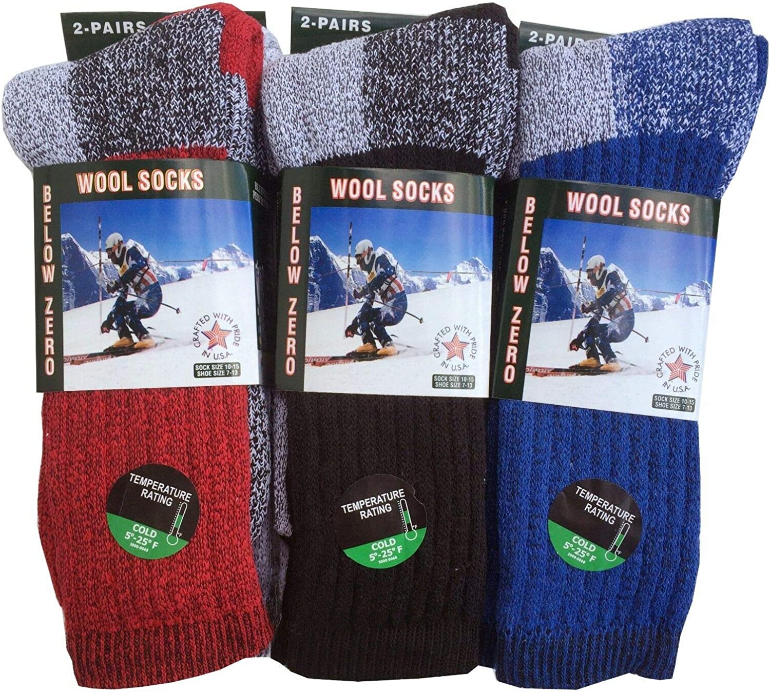 Marino Wool Socks Men 6 Pairs Premium Thermal Socks Insulated for Cold Weather Comfortable Warm Winter Socks
