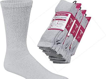 Compression Diabetic Socks Womens, for Neuropathy Pain, Cotton Premium Non-Binding Crew&Ankle Socks 9-11(6Pairs)