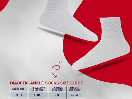 3-12 Pairs Men Women Circulatory Health Diabetic Ankle Quarter Socks  9-11 10-13 13-15