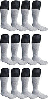 12 Pairs Pack Heavy Duty Thermal TUBE Winter Socks Ultra Warm Thick Boot Socks Fits Size 9-15 Men;s / Women;s
