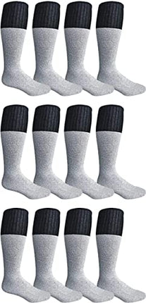 12 Pairs Pack Heavy Duty Thermal TUBE Winter Socks Ultra Warm Thick Boot Socks Fits Size 9-15 Men;s / Women;s