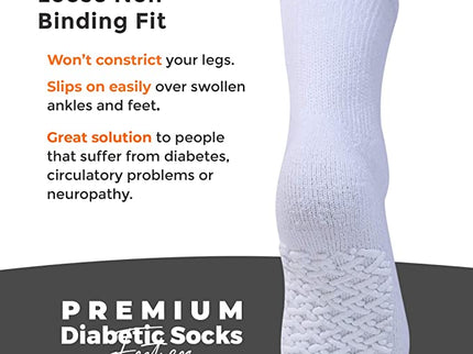3,6,12, Pairs Diamond Star Anti Skid Socks Non Slip Non Binding With Grips Hospital Diabetic Crew Socks For Men Women size