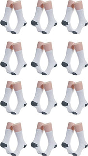 Vinco 12 Pairs Women's & Men's Socks Bulk Moisture Wicking Casual Sports Crew Socks Bulk for Homeless,Charity Socks