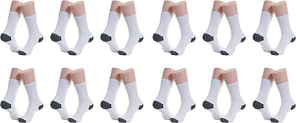Men’s 12 Pairs Sports Crew Socks Cotton Heel/Toe Athletic Socks