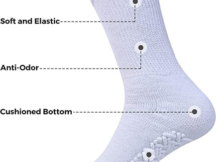 Diamond Star Anti Skid Socks Non Slip Non Binding With Grips Hospital Diabetic Crew Socks For Men Women